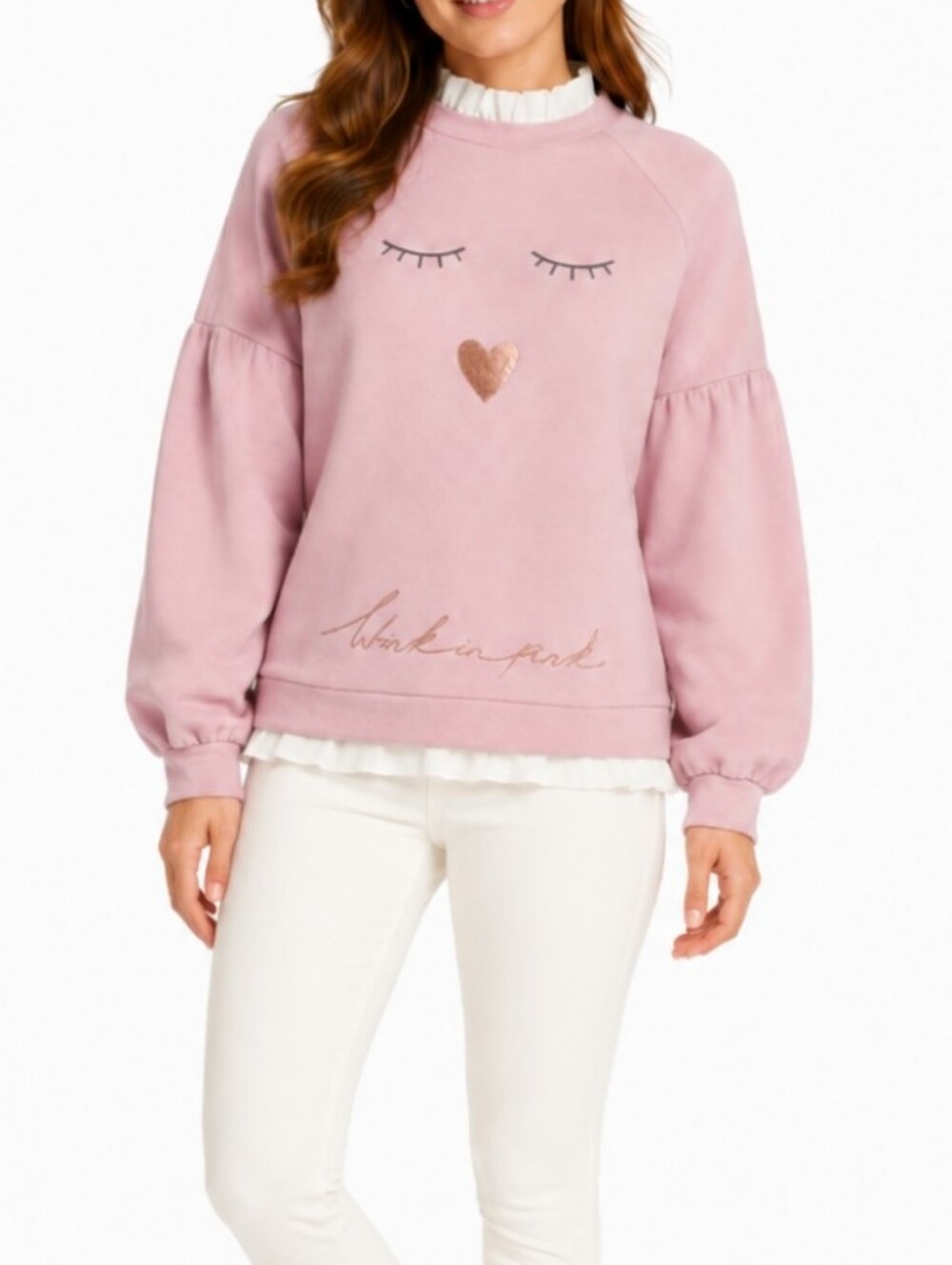 Ted Baker S10 Layered Look Sweater Wink In Pink Comfortable Cotton